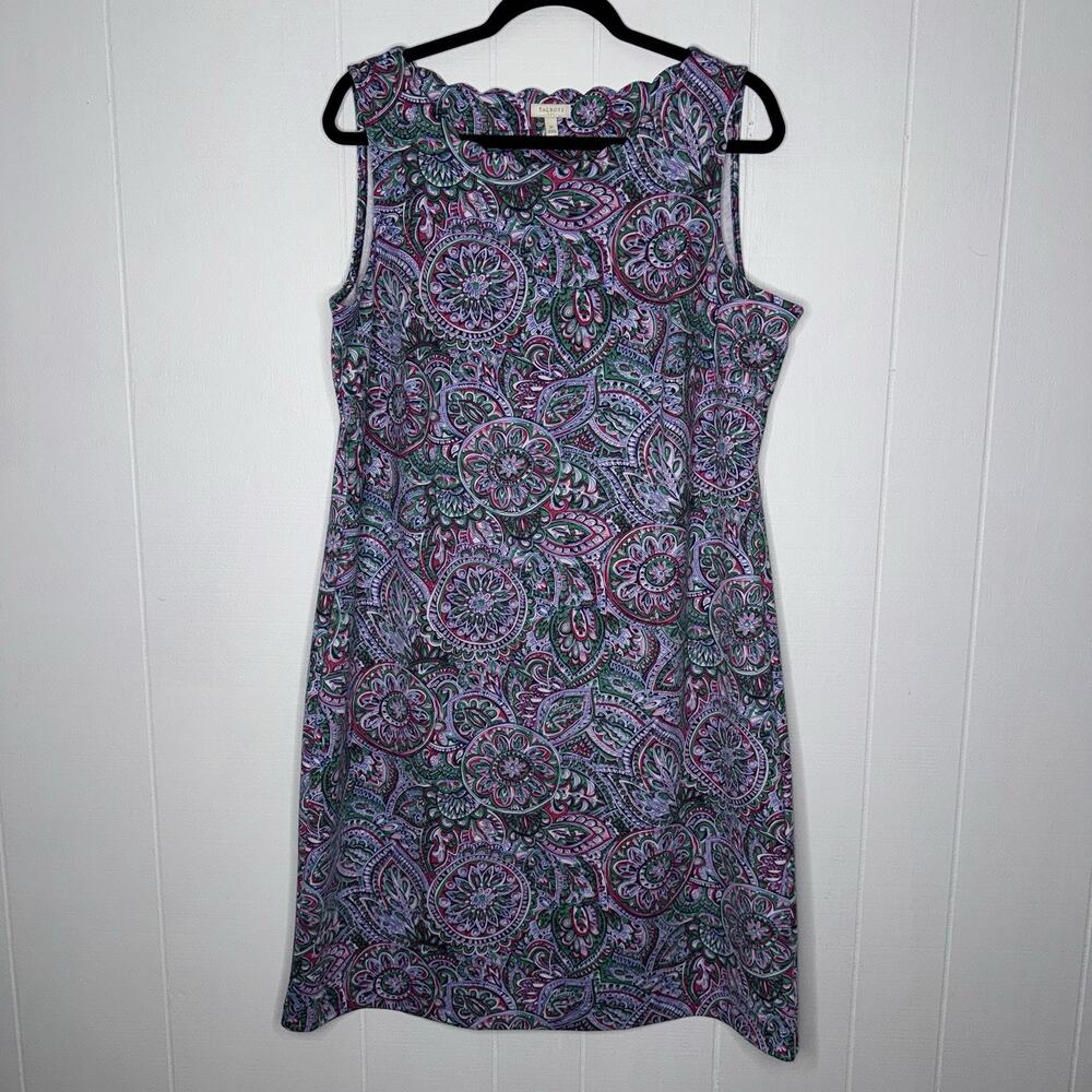 Talbots Purple Paisley Sleeveless Shift Dress